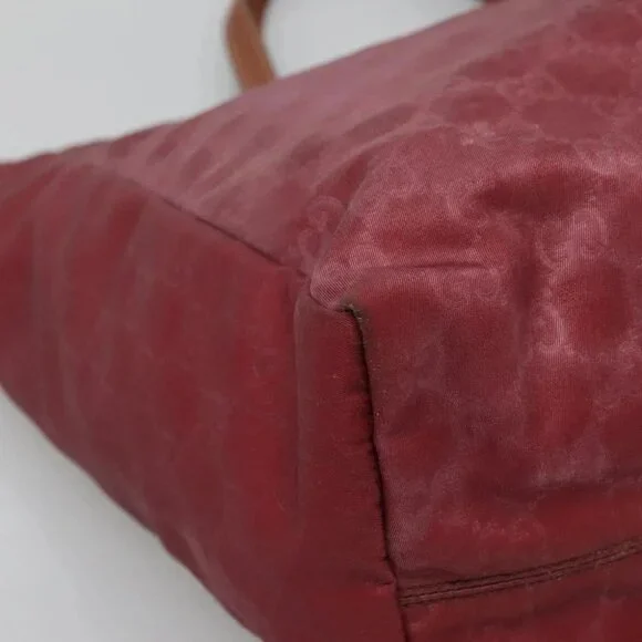 GUCCI GG Canvas Tote Bag Nylon Pink Silver 282439 Auth ti3238 - Picture 3 of 16